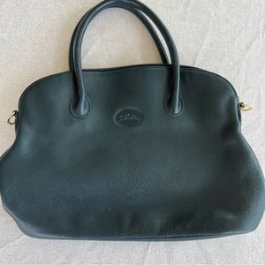 Vintage Longchamp navy leather handbag.